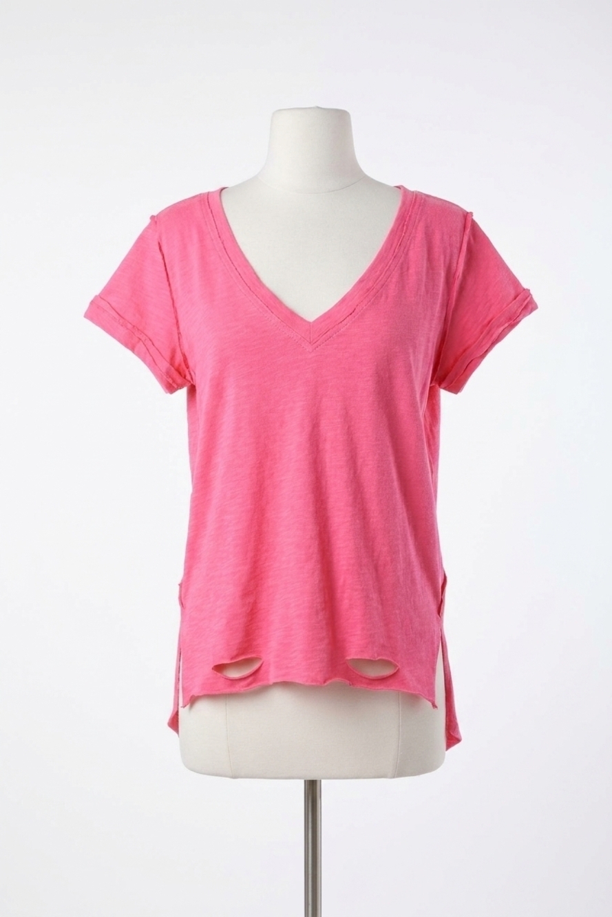 NEW UMGEE distressed top in hot pink